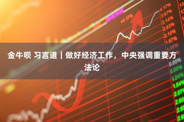 金牛呗 习言道|做好经济工作,中央强调重要方法论